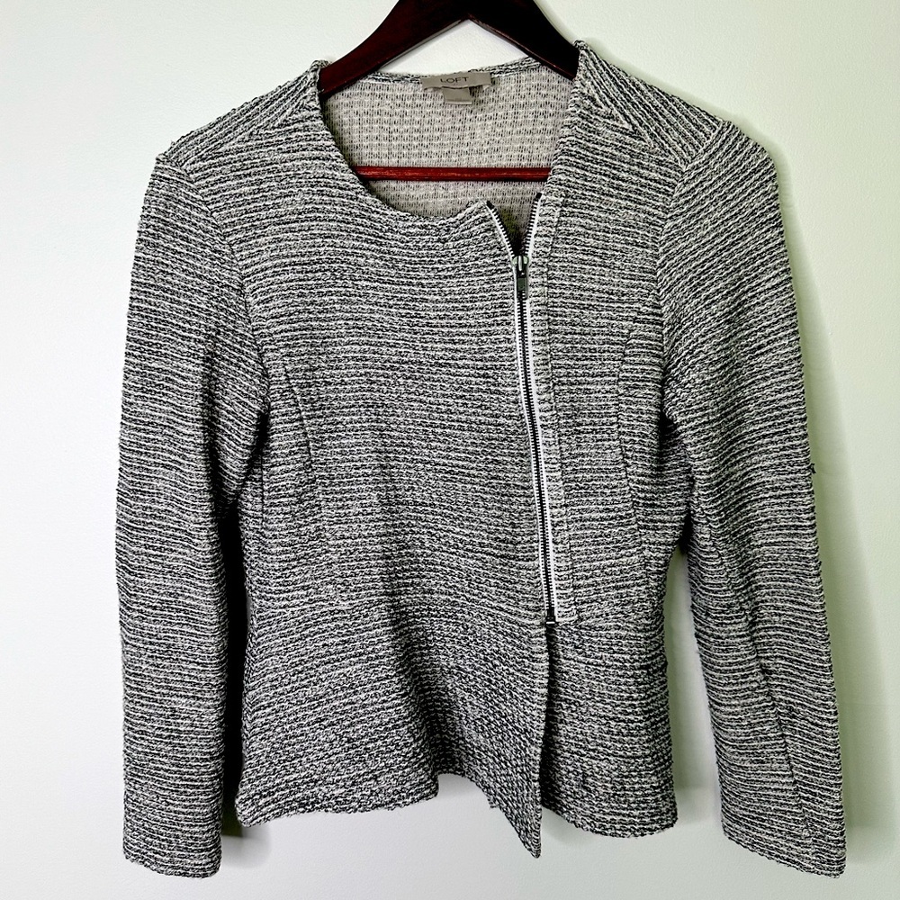 Loft Tweed Peplum Jacket Size XS